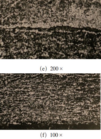 试样中裂纹及组织